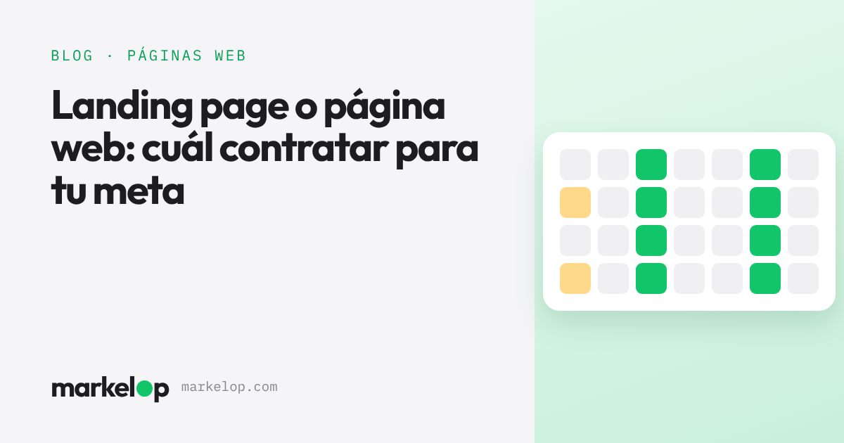 Portada del artículo: Landing page o página web: cuál contratar para tu meta